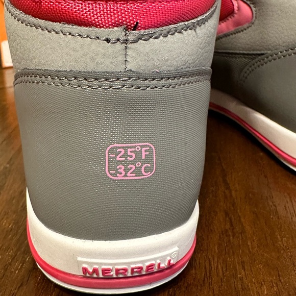 Merrell Girls Waterproof Snow Winter Boots Grey Pink - Picture 5 of 8